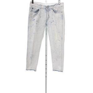 Stella McCartney Women Cropped Bleached Blue Cotton Jeans Low Rise Size S